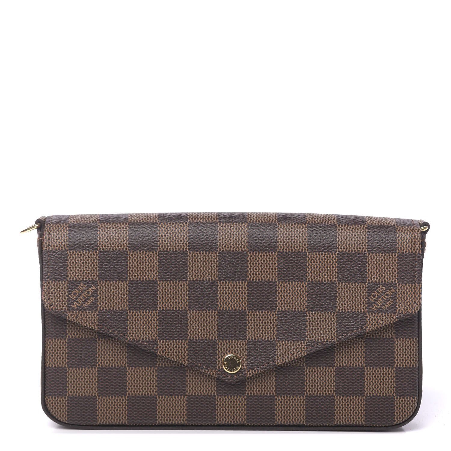 Louis Vuitton Damier Ebene Pochette Felicie Chain Wallet 1 of 9