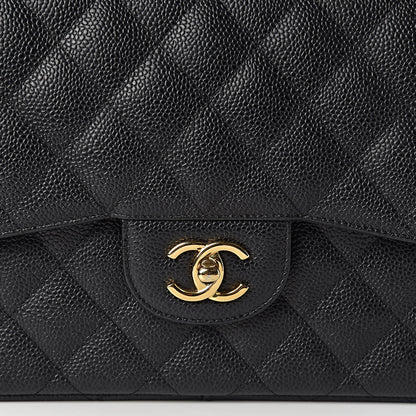 Chanel Caviar Quilted Jumbo Double Flap Black 10 of 11