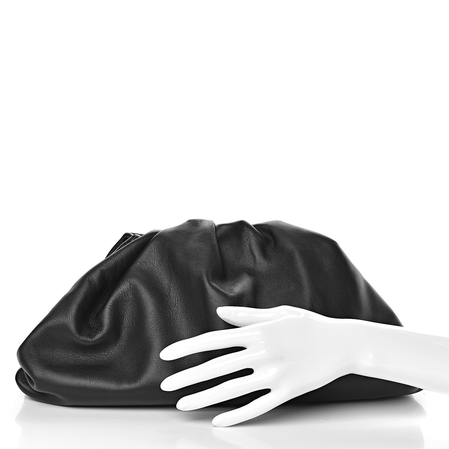 Bottega Veneta Smooth Butter Calf The Pouch Oversized Clutch Black 2 of 12