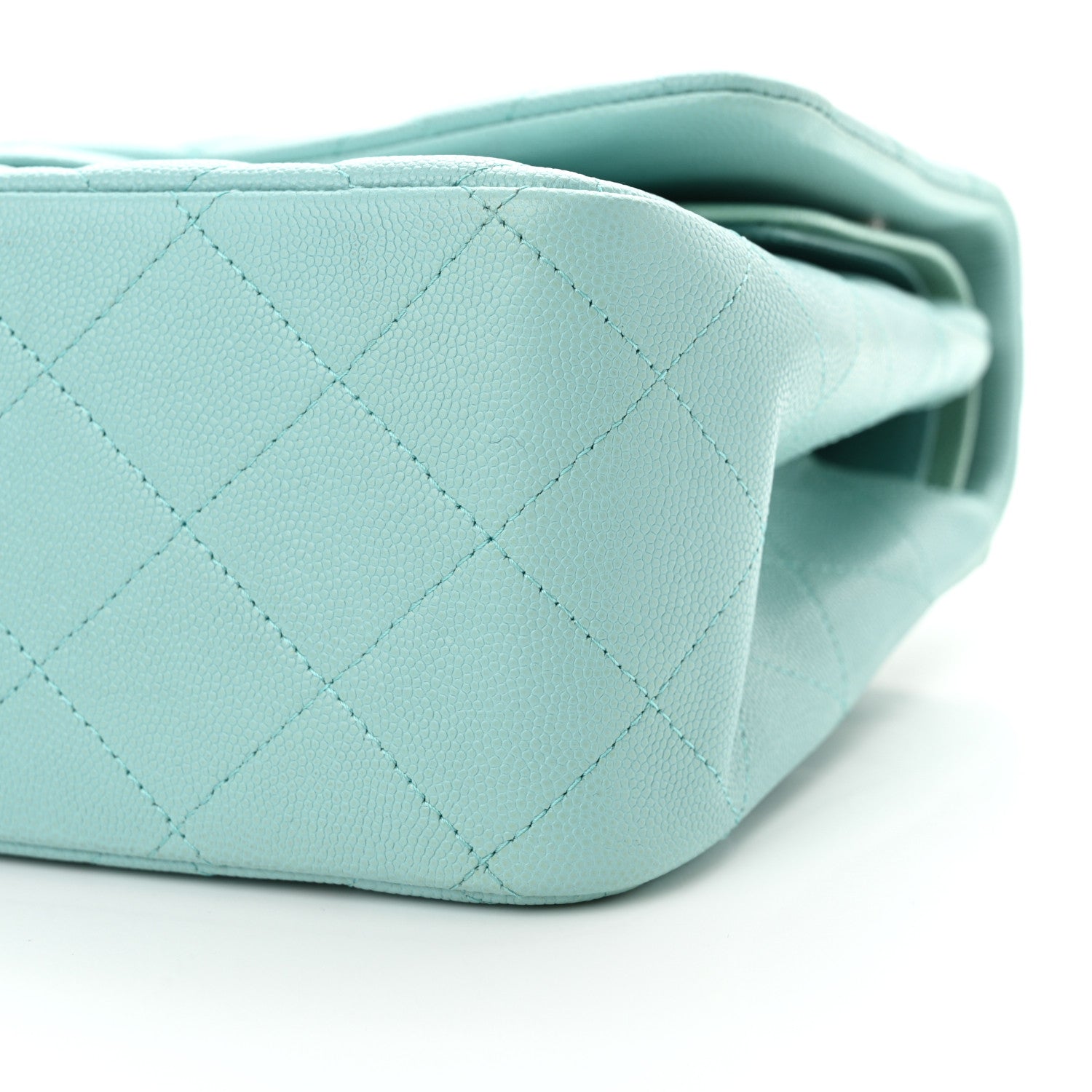 Chanel Caviar Quilted Jumbo Double Flap Light Blue 10 of 13