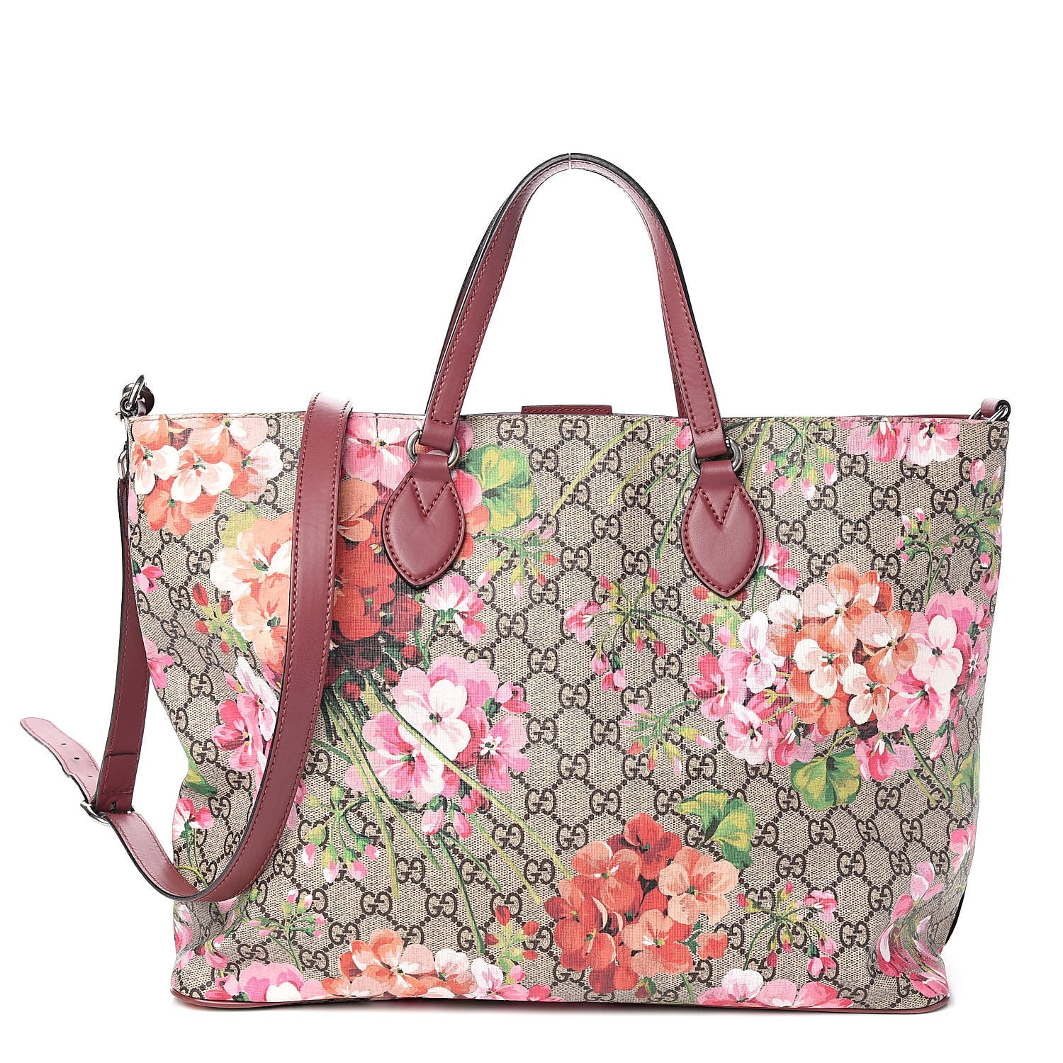 Gucci Soft GG Supreme Monogram Blooms Medium Crossbody Tote Beige Multicolor Dry Rose 1 of 8