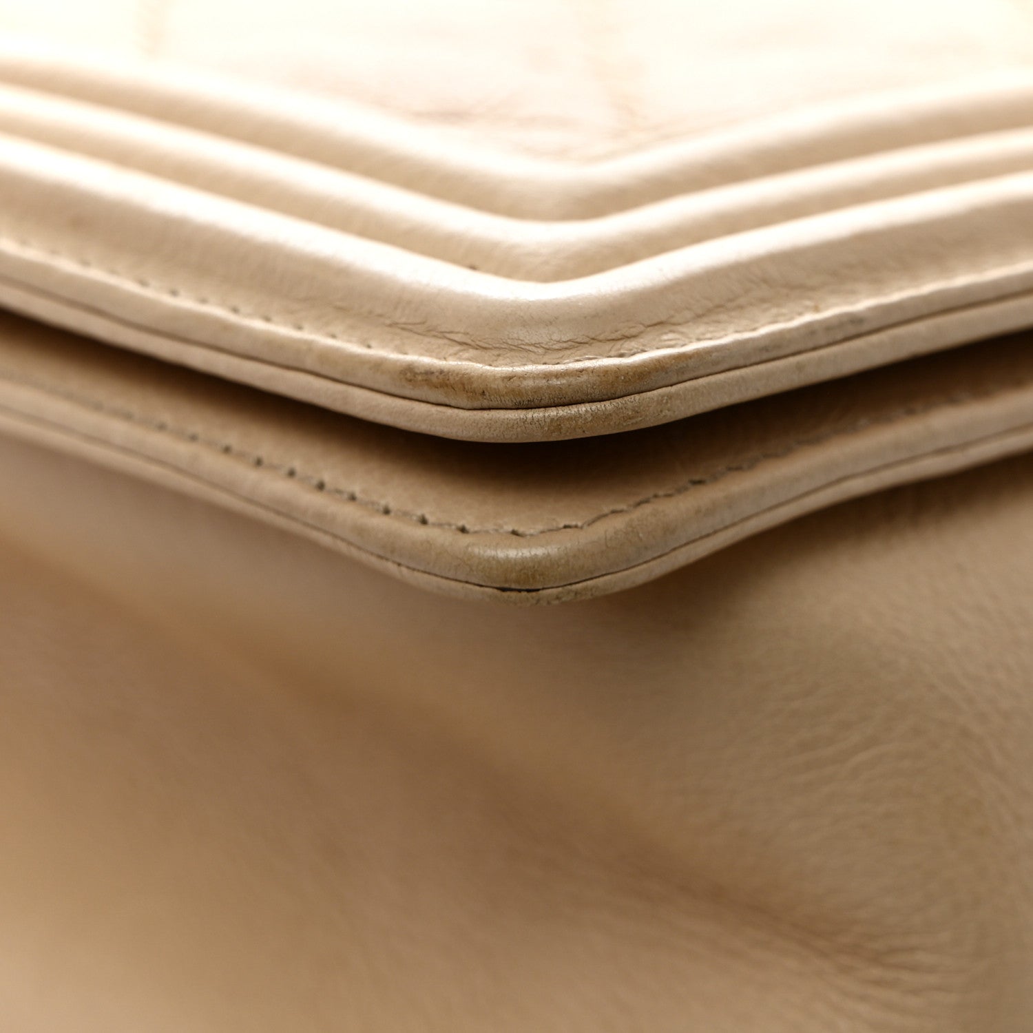 Chanel Calfskin Quilted Double Stitch New Medium Boy Flap Beige 12 of 12