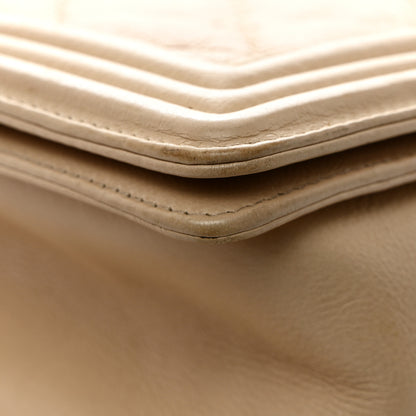 Chanel Calfskin Quilted Double Stitch New Medium Boy Flap Beige 12 of 12
