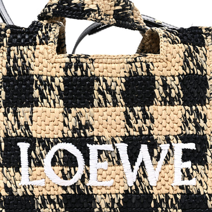 Loewe X PAULA'S IBIZA Raffia Mini Font Tote Black Natural 6 of 10