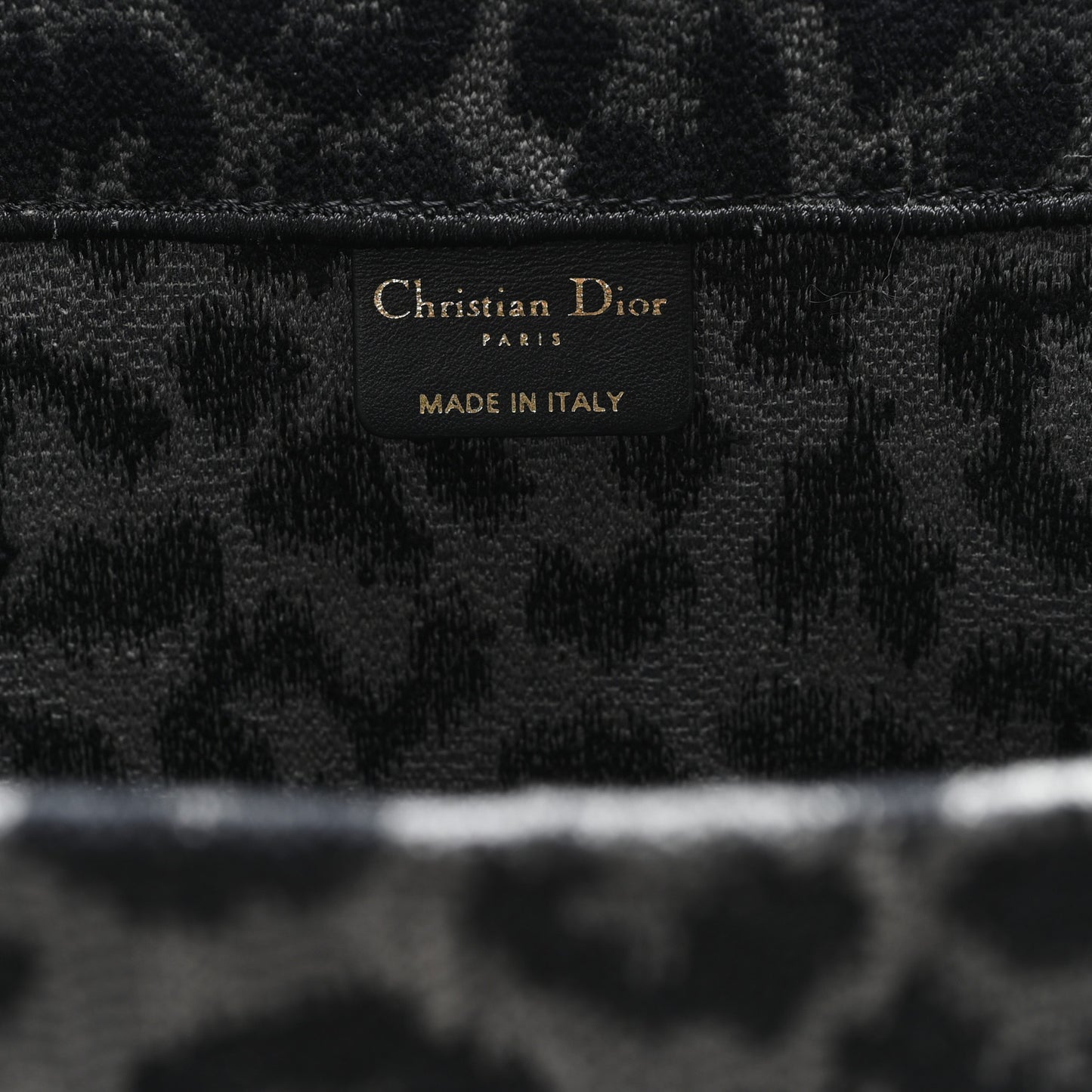 Canvas Mizza Embroidered Large Leopard Book Tote Grey