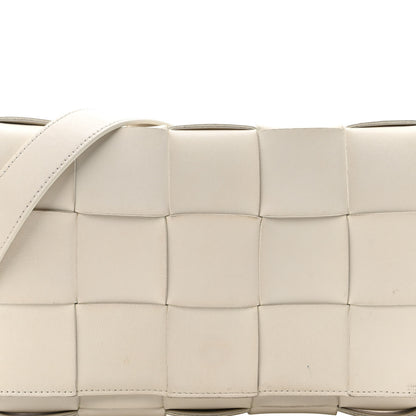 Bottega Veneta Lambskin Maxi Intrecciato Cassette Crossbody Bag White 7 of 9