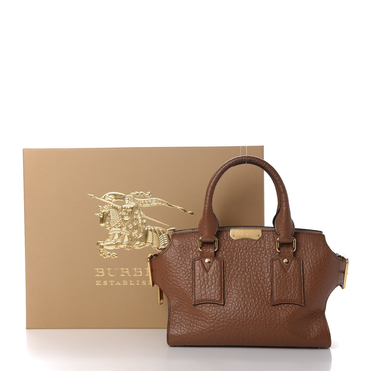 Burberry Signature Grain Small Clifton Bag Sepia Brown Honey 11 of 11