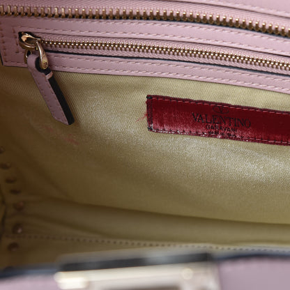 Valentino Garavani Vitello Rockstud Double Handle Tote Water Rose 11 of 13