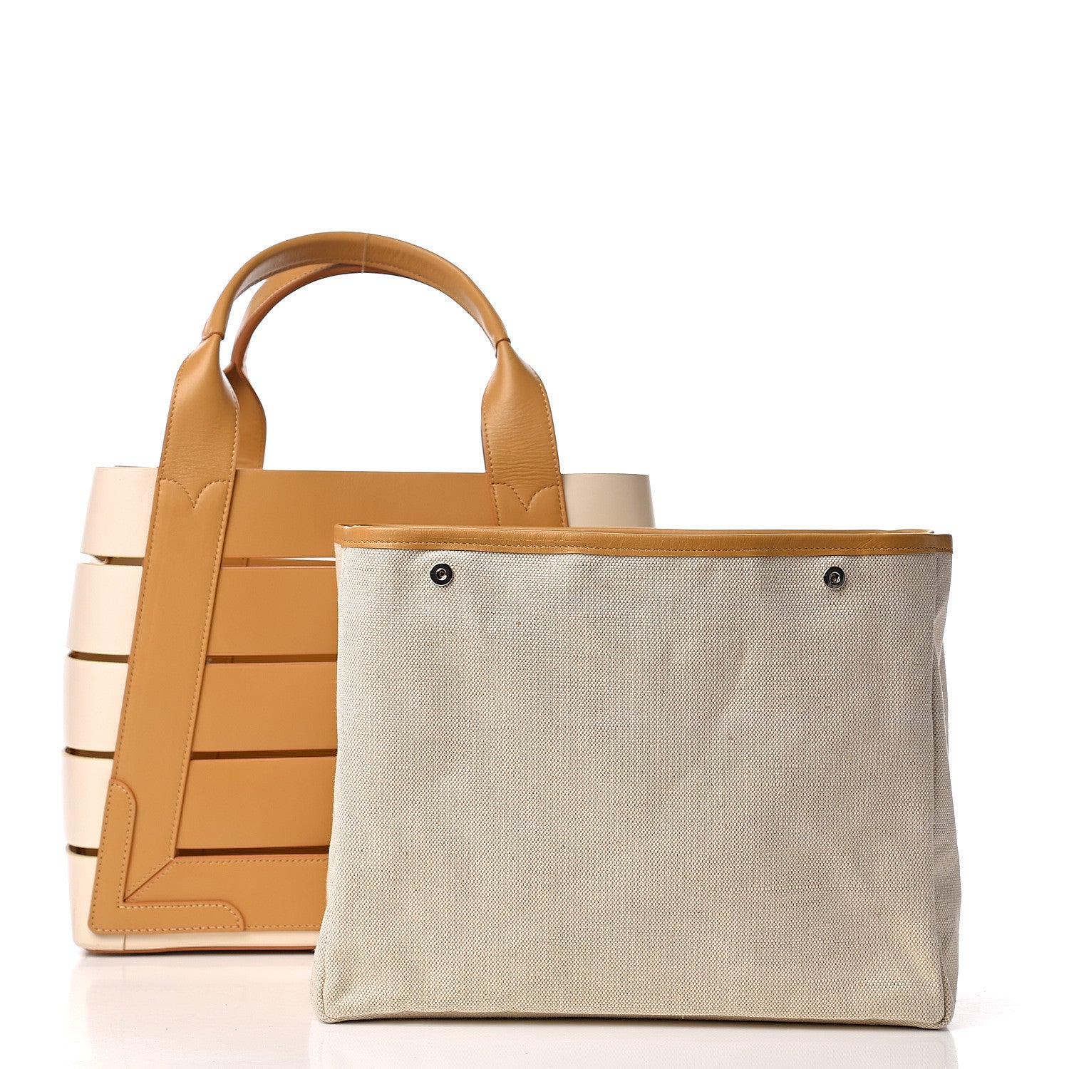 Balenciaga Calfskin Canvas Cutout Tote Sand 15 of 15