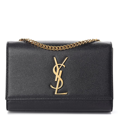 Saint Laurent Grain De Poudre Small Monogram Kate Satchel Black 1 of 10