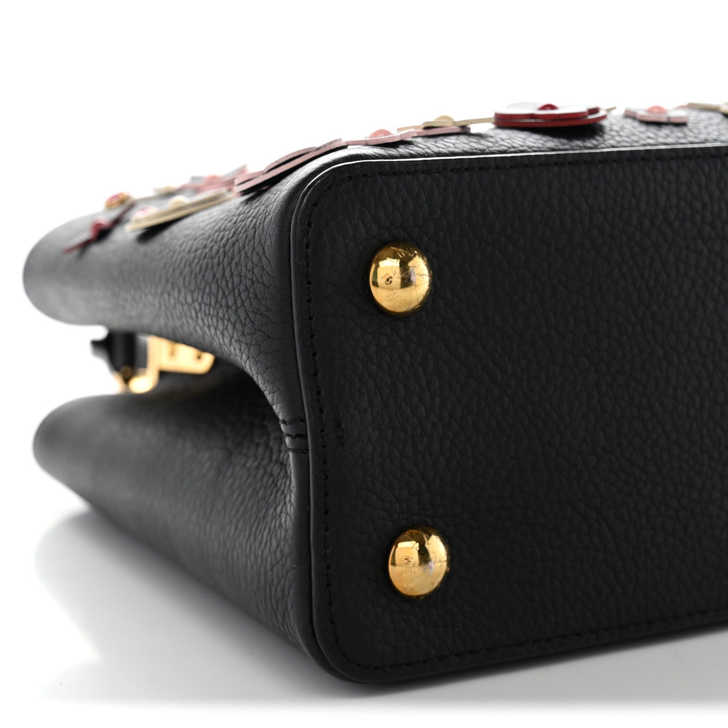Louis Vuitton Taurillon Mechanical Flowers Capucines PM Black 9 of 11