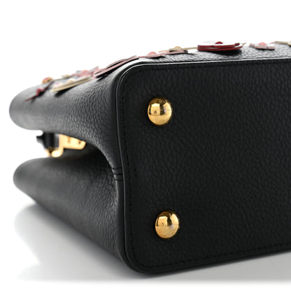 Louis Vuitton Taurillon Mechanical Flowers Capucines PM Black 9 of 11