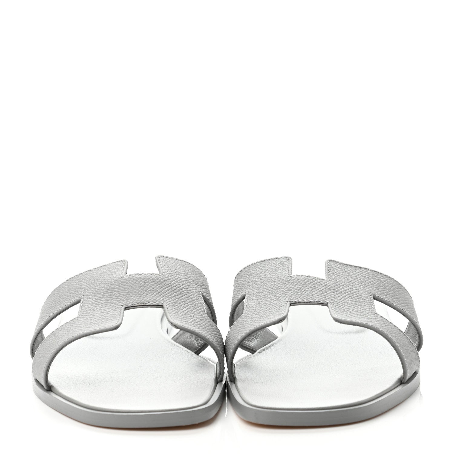 Hermes Epsom Oran Sandals 39.5 Bleu Glacier 2 of 4
