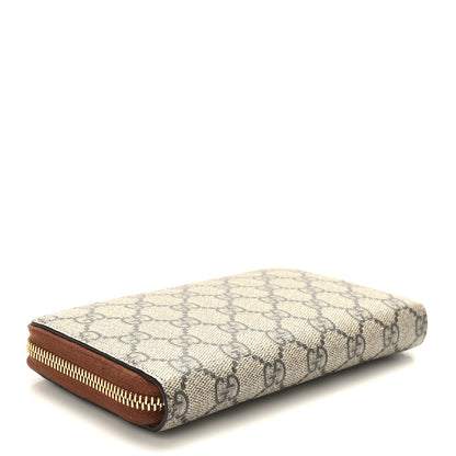 Gucci GG Supreme Monogram Cuoio Toscano Zip Around Wallet Beige Ebony Cuir 4 of 6