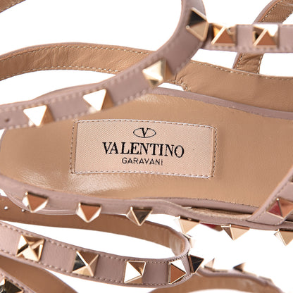 Valentino Garavani Patent Rockstud Ankle Strap 100mm Pumps 37 Rosso Valentino Poudre 7 of 9