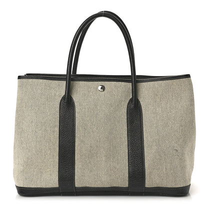 Hermes Toile Buffle Skipper Garden Party 36 MM Tote Black 1 of 11