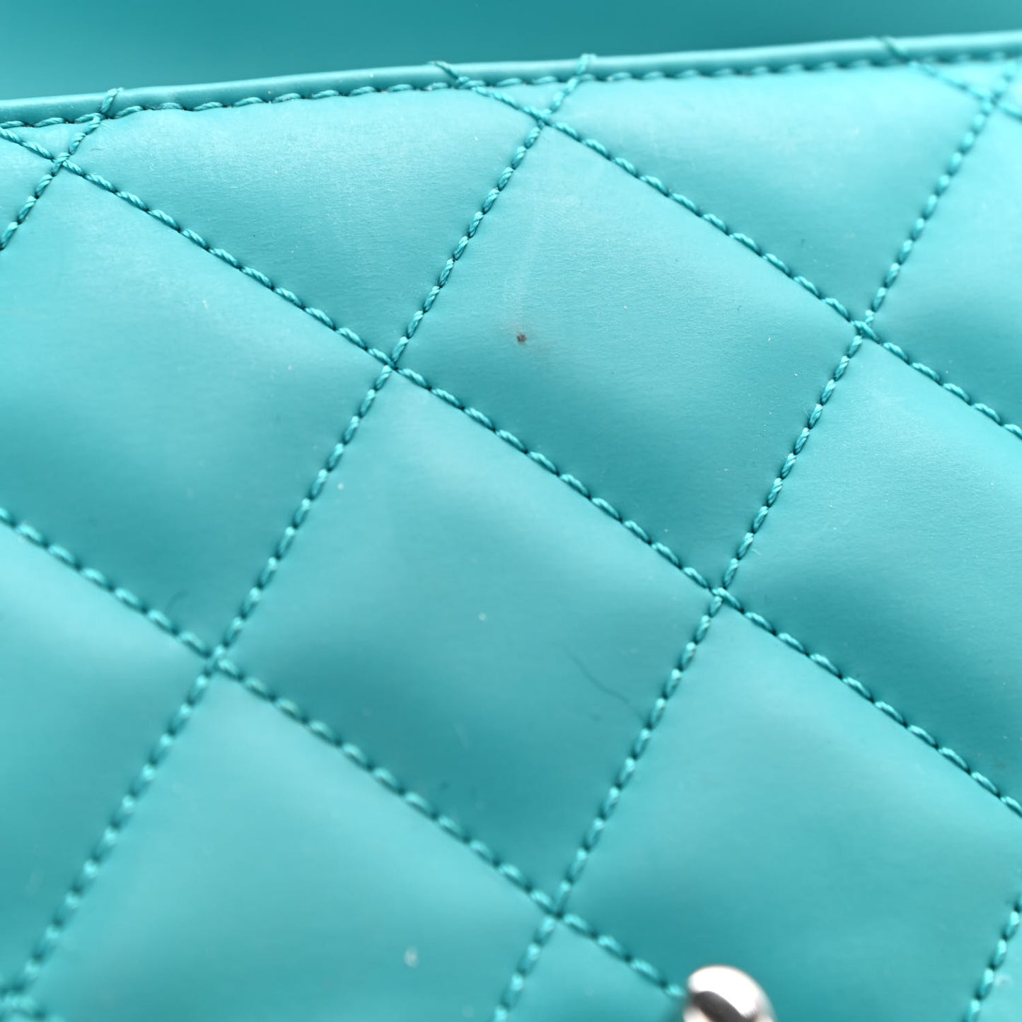 Lambskin Quilted Small Coco Rain Flap Turquoise