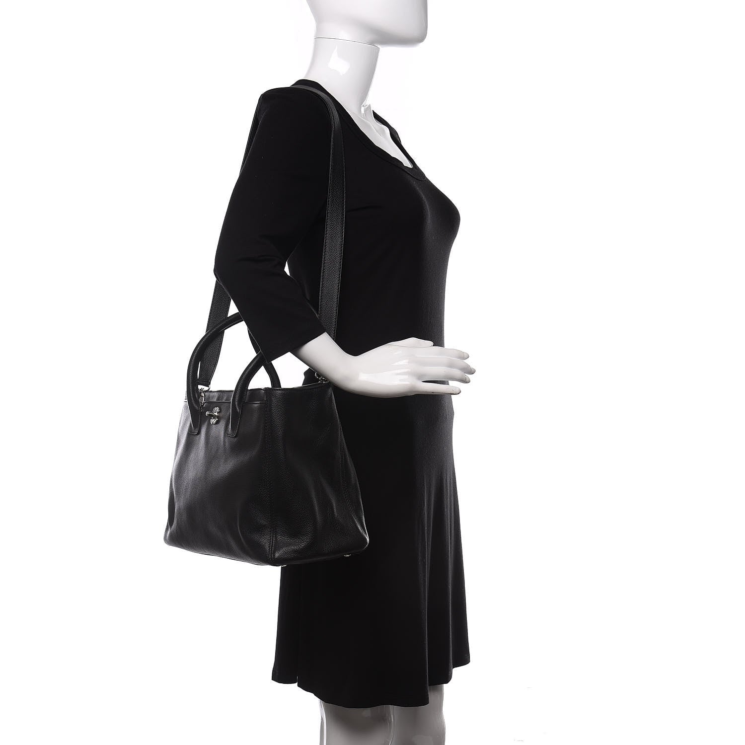 Chanel Calfskin Cerf Executive Shopper Tote Black 2 of 11