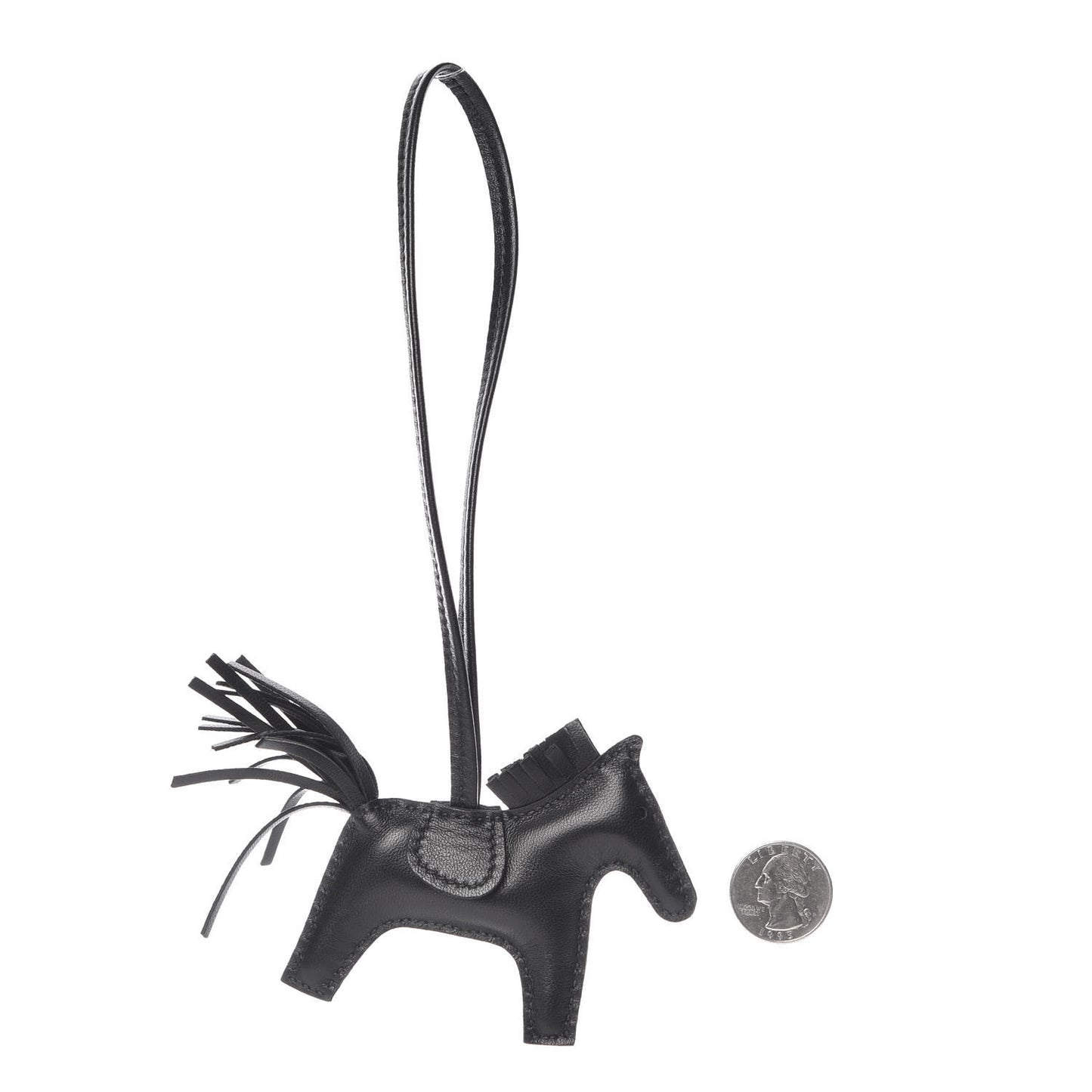 Milo Lambskin Grigri Rodeo Horse Bag Charm PM So Black