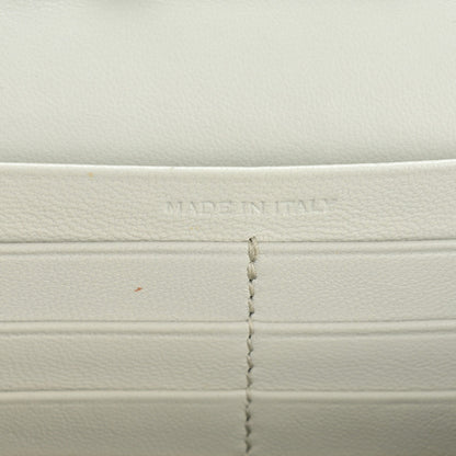 Saint Laurent SAINT LAUREN Calfskin Crocodile Embossed Monogram Chain Wallet Pearl White 7 of 9