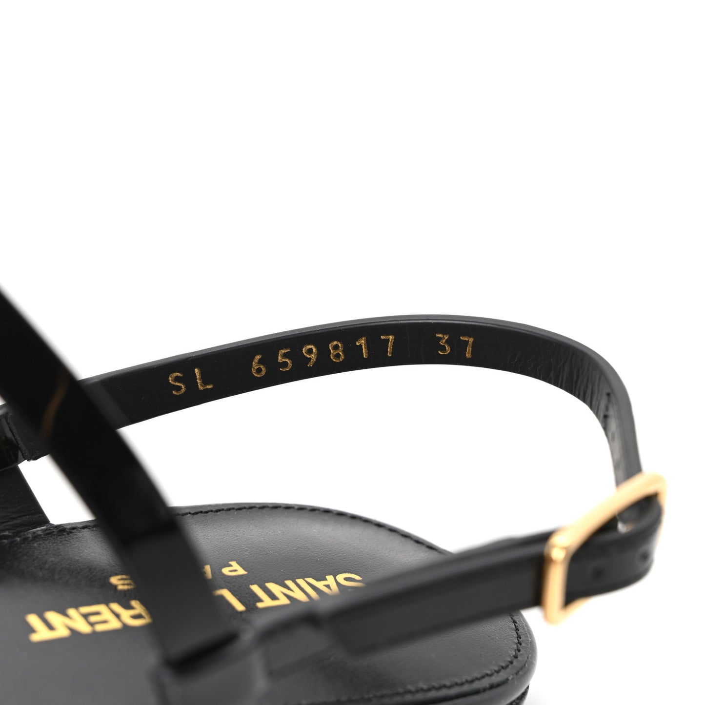 Patent Calfskin Cassandra Monogram Sandals 37 Black