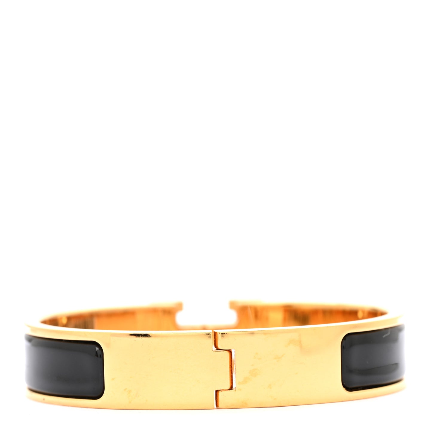 Enamel Narrow Clic Clac H Bracelet PM Black
