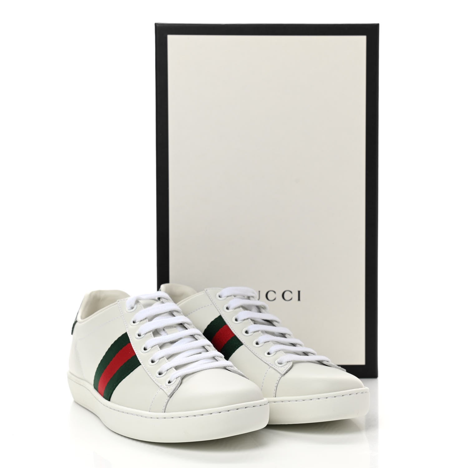 Gucci Calfskin Crocodile Web Womens Ace Sneakers 37 White Green 10 of 10