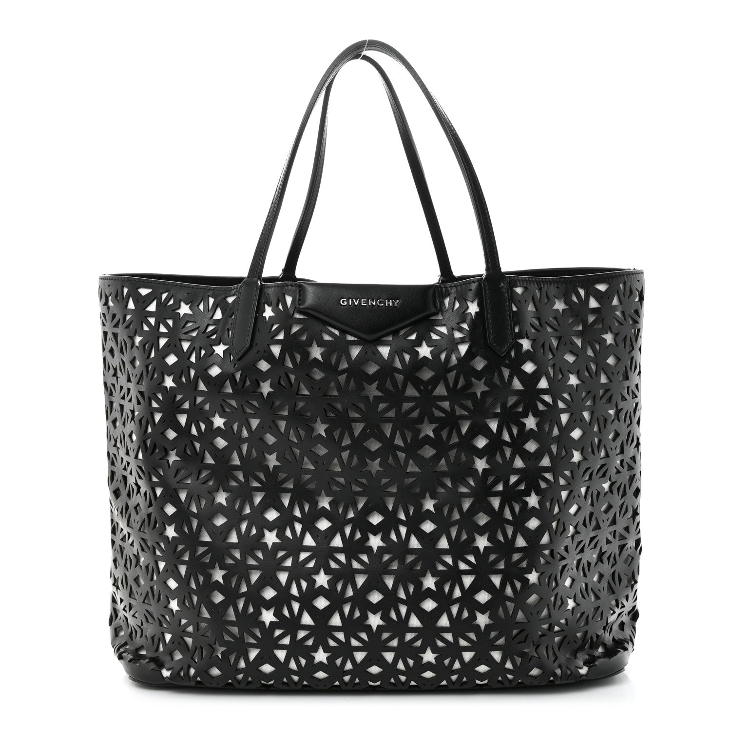 Givenchy Calfskin Lazer Cut Large Antigona Tote Black White 1 of 12