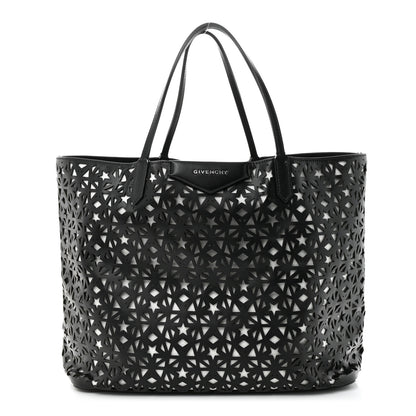 Givenchy Calfskin Lazer Cut Large Antigona Tote Black White 1 of 12