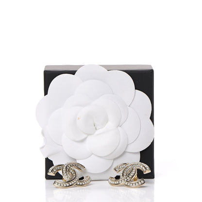 Chanel Pearl Crystal CC Earrings Gold 5 of 5