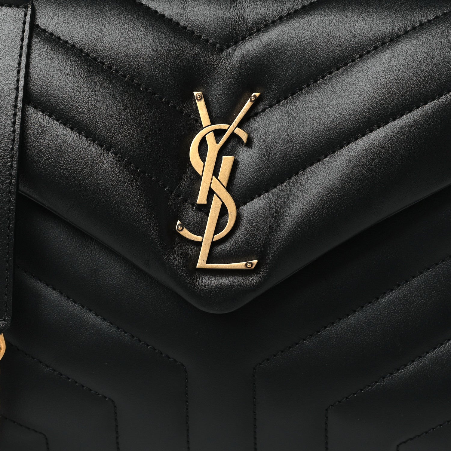 Saint Laurent Calfskin Y Quilted Monogram Small Loulou Chain Satchel Black 8 of 11