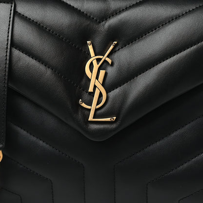 Saint Laurent Calfskin Y Quilted Monogram Small Loulou Chain Satchel Black 8 of 11