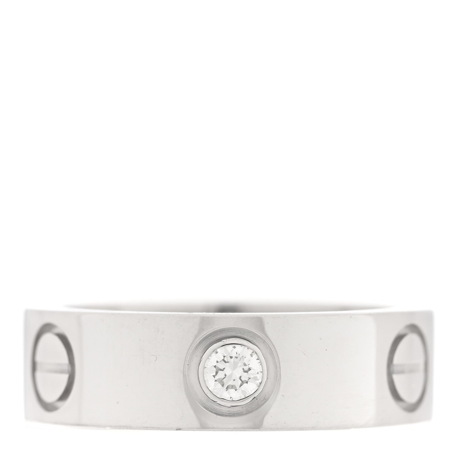 Cartier 18K White Gold 3 Diamond 5.5mm LOVE Ring 49 5 3 of 4