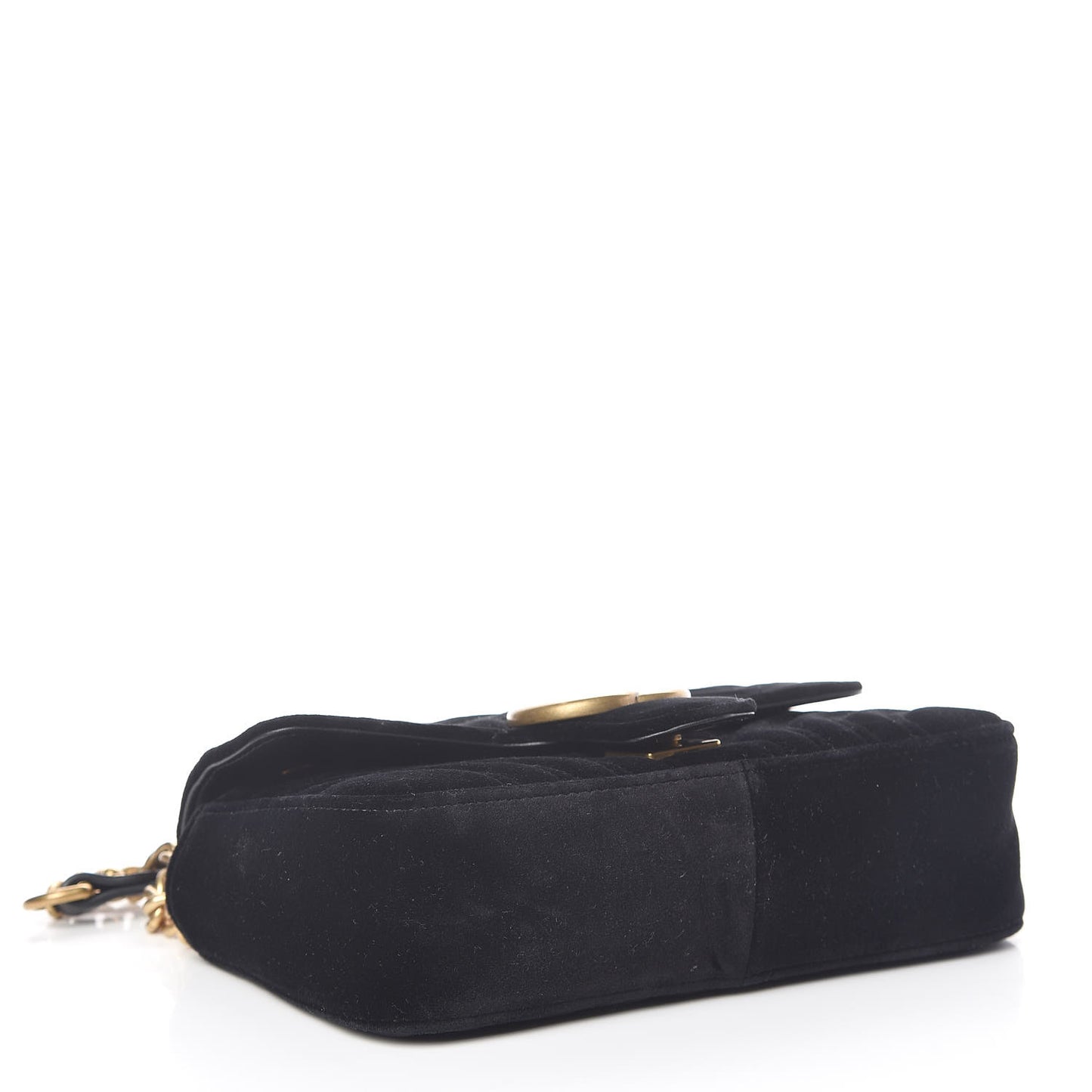 Velvet Matelasse Mini GG Marmont Shoulder Bag Black