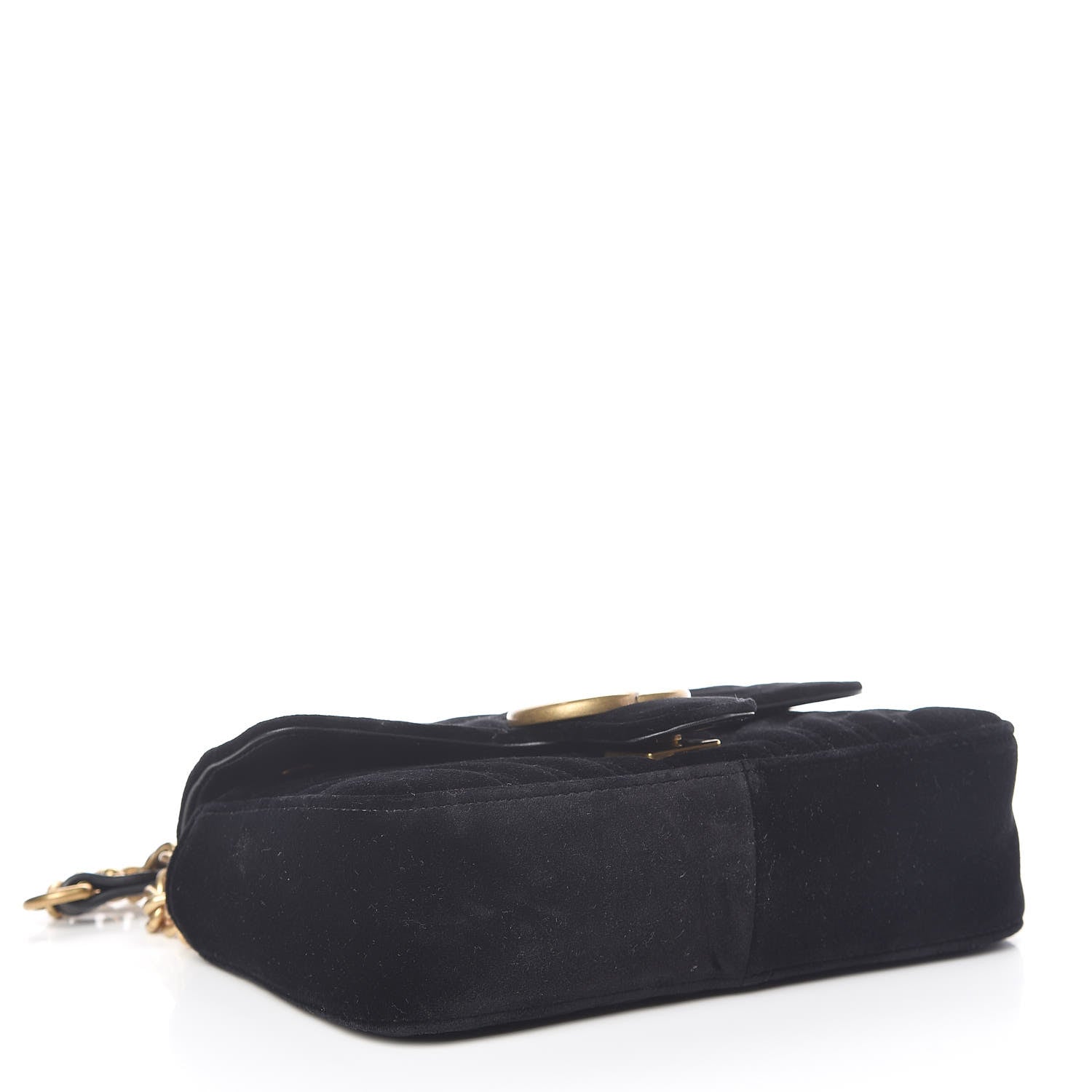 Gucci Velvet Matelasse Mini GG Marmont Shoulder Bag Black 4 of 10