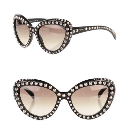 Prada Studded Ornate Cat Eye Sunglasses SPR 31Q Black 1 of 4