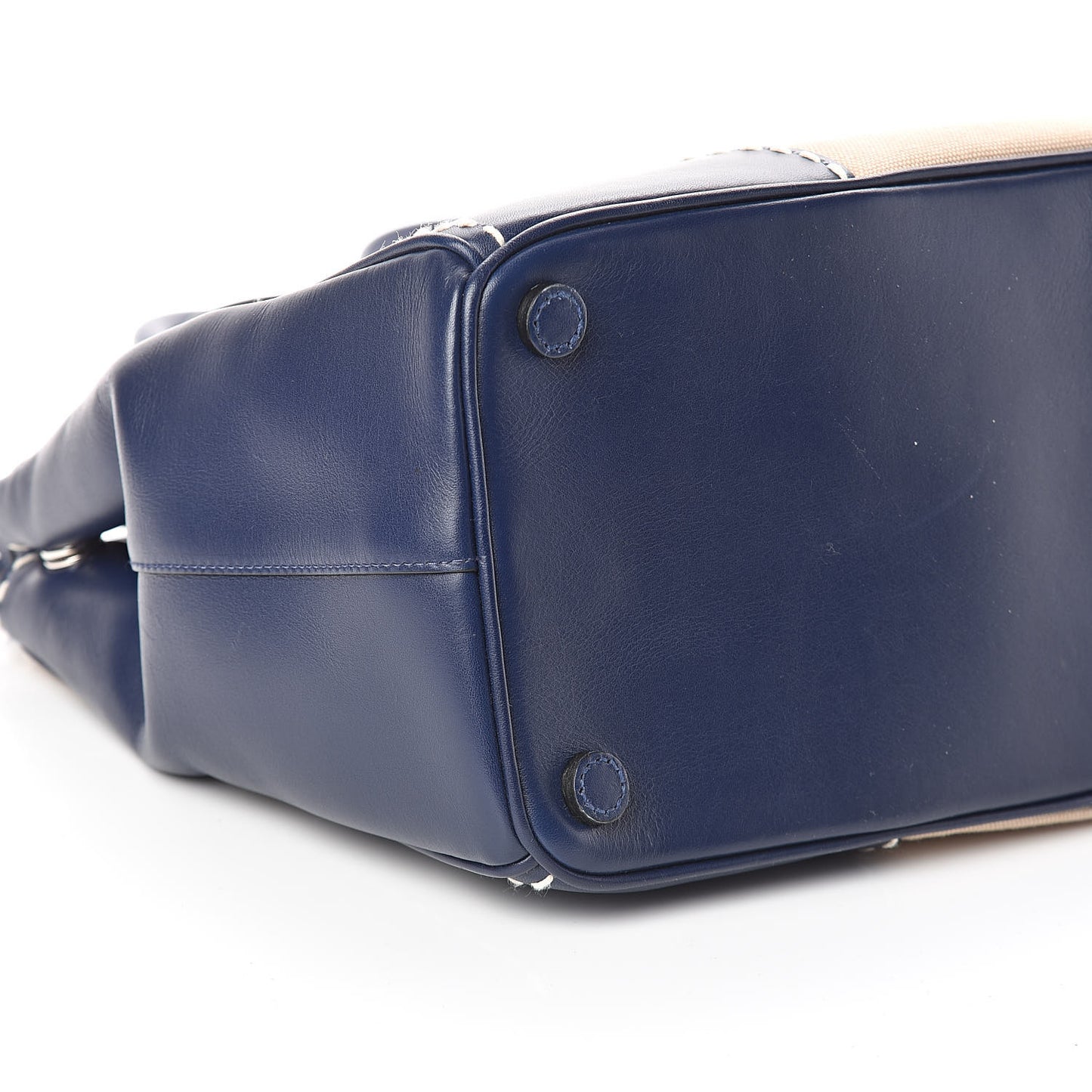 Canvas Calfskin Medium City Stitch Tote Corda Royal