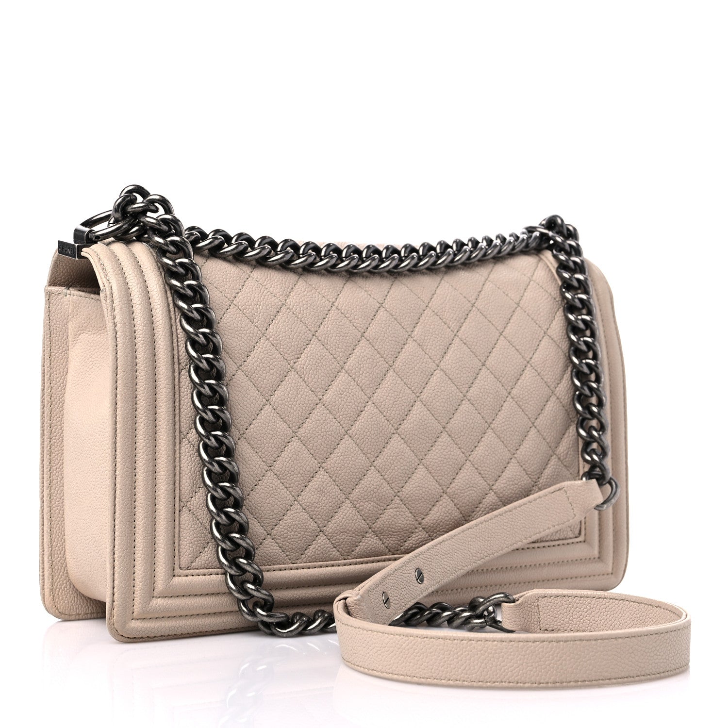 Chanel Caviar Quilted New Medium Boy Flap Beige 3 of 16