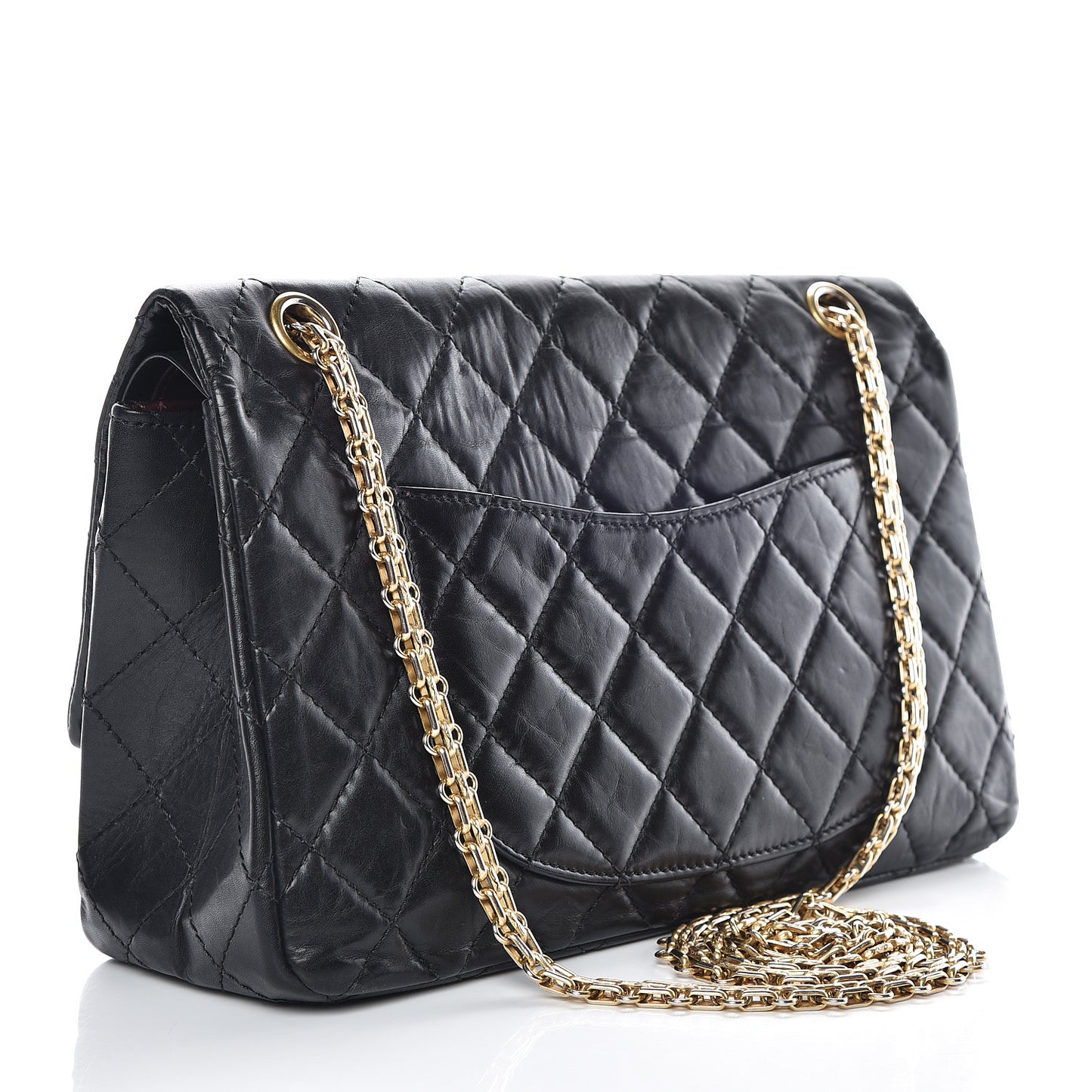 Aged Calfskin Quilted 2.55 Reissue 226 Flap Black