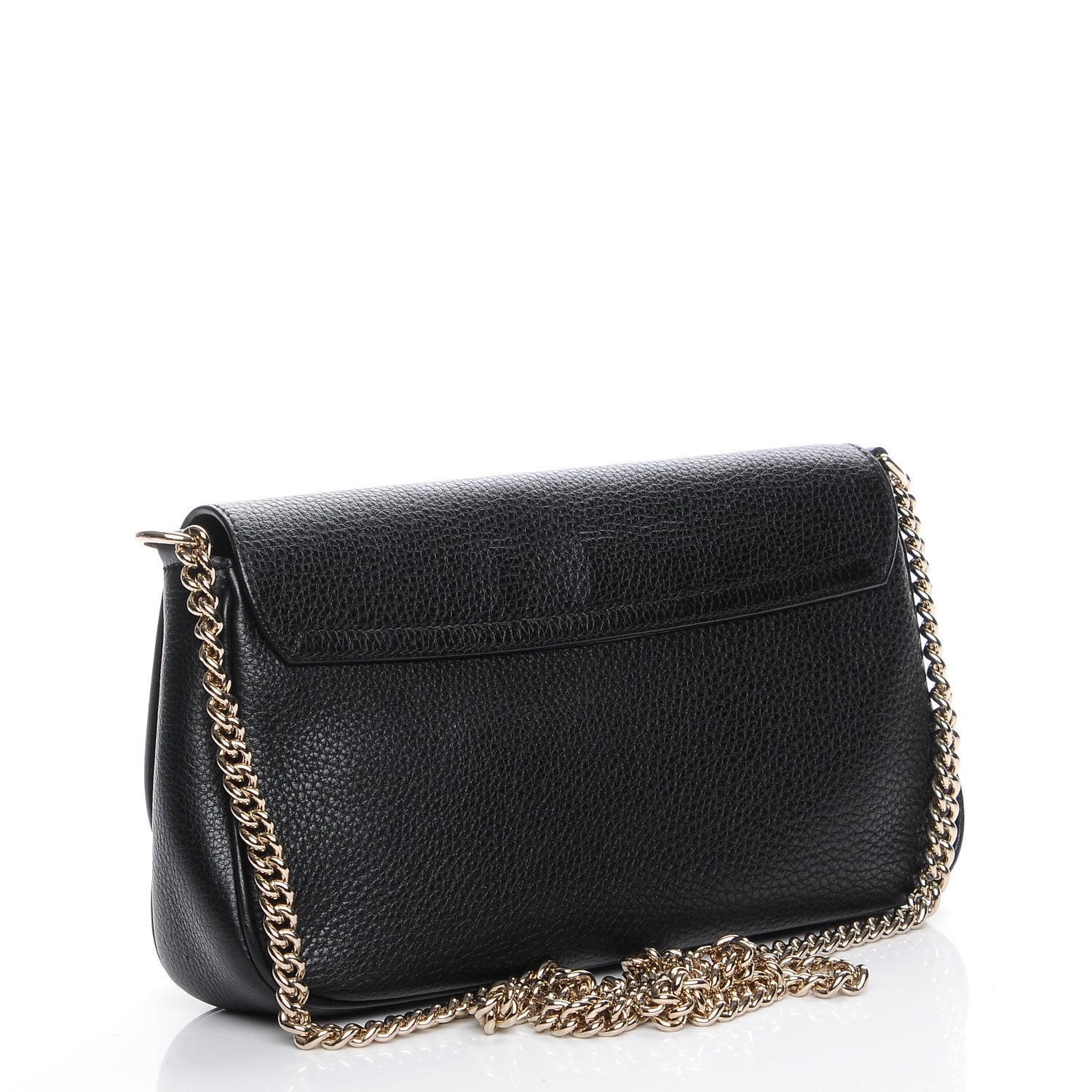 Gucci Pebbled Calfskin Medium Soho Flap Crossbody Black 3 of 7