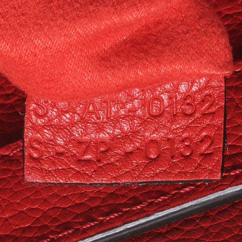 Celine Drummed Leather Shoulder Luggage Red 10 of 10