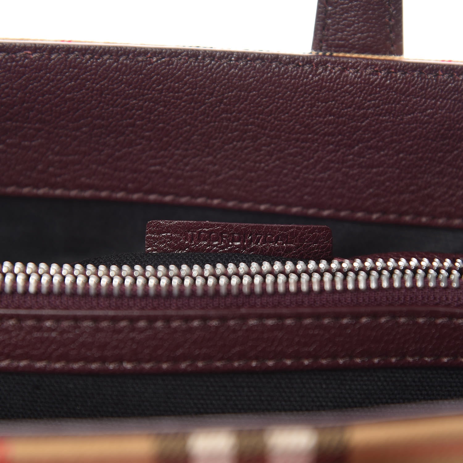 Burberry Goatskin Vintage Check Medium Banner Tote Deep Claret 10 of 12