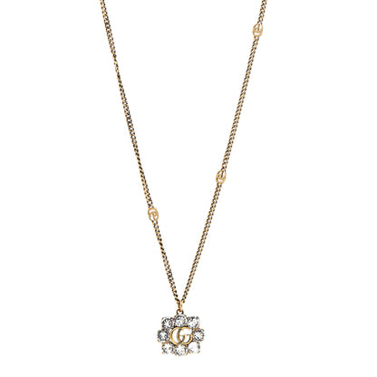 Gucci Pearl Marmont Necklace Aged Gold Cream 1 of 4