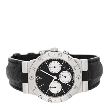 Bulgari Stainless Steel Calfskin 35mm Diagono Quartz Watch Black 2 of 4