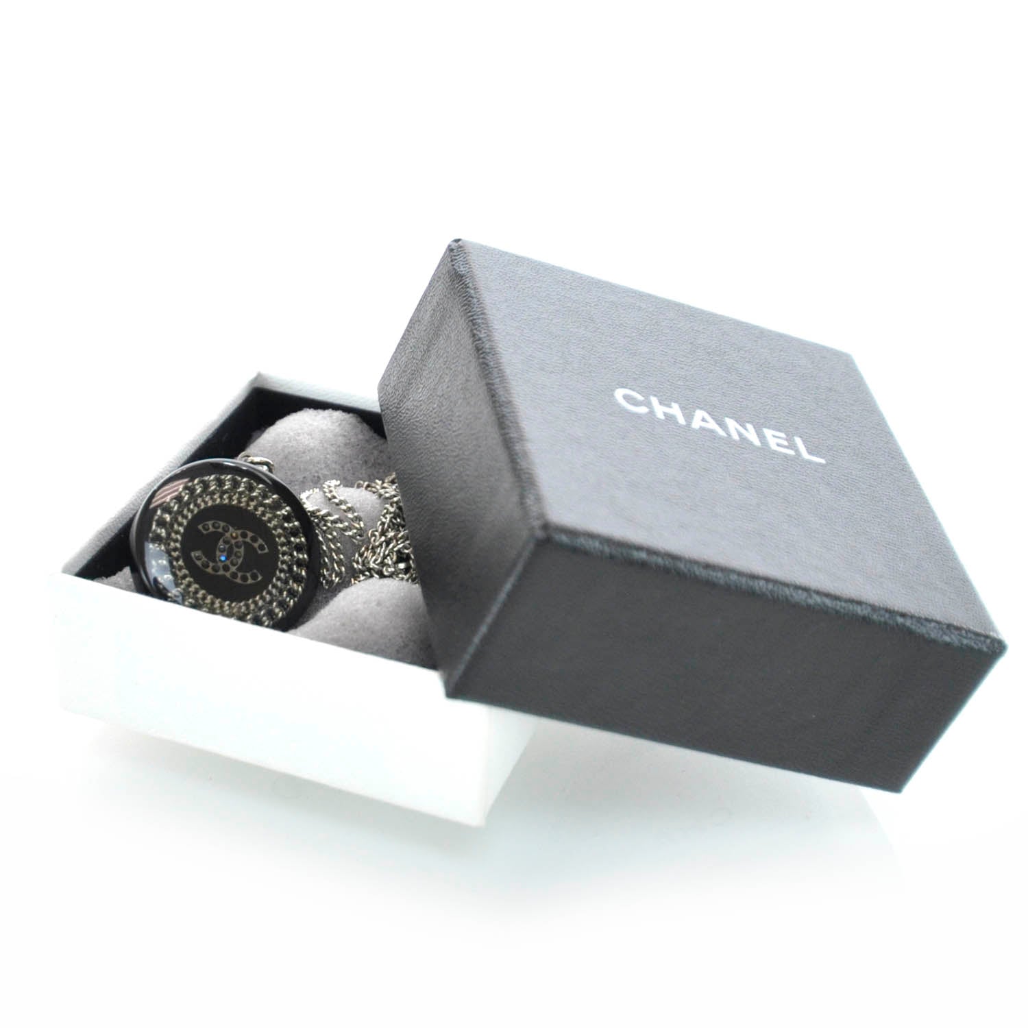 Chanel Resin Chain CC Necklace Black 5 of 5