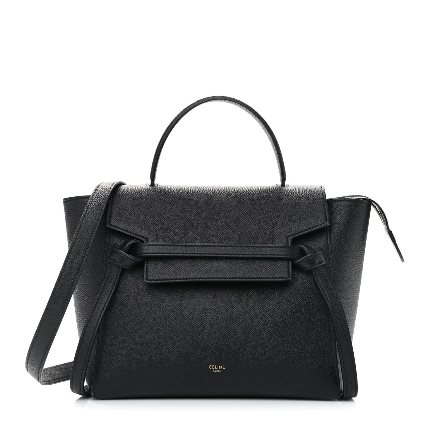 Grained Calfskin Micro Belt Bag Black