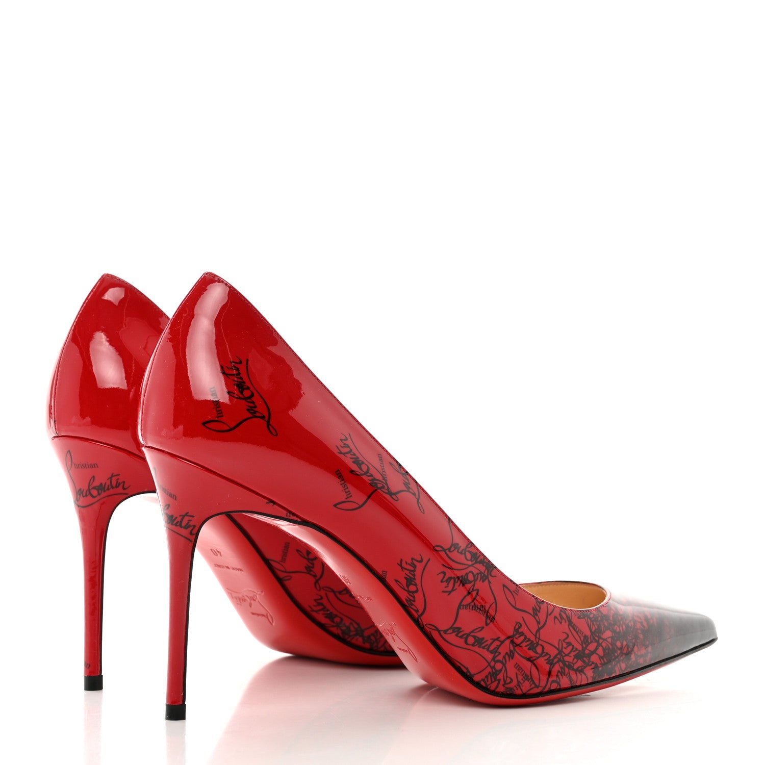 Christian Louboutin Patent Logo Degrade Decollete 554 85 Pumps 40 Black Loubi 4 of 8