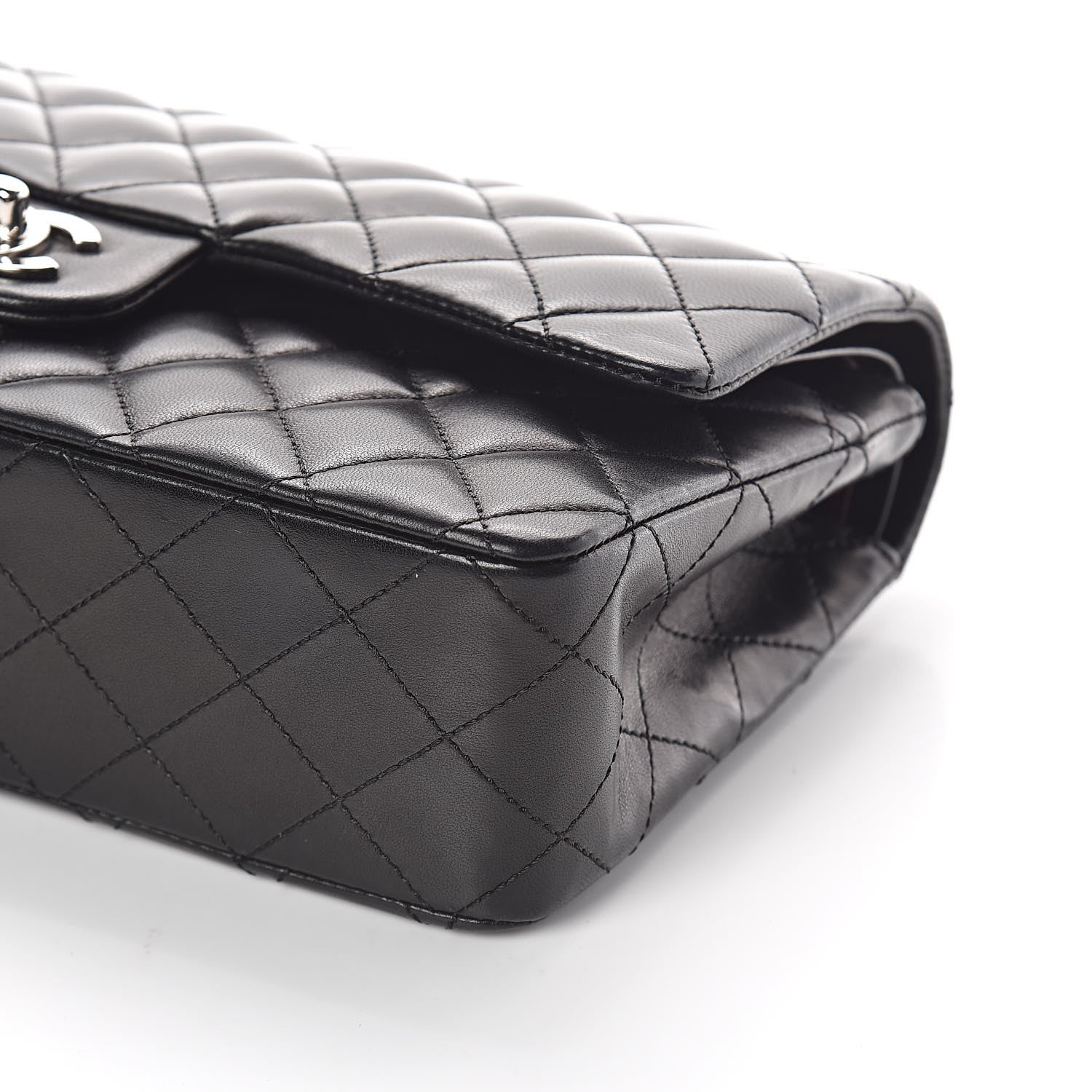 Chanel Lambskin Quilted Medium Double Flap Black 9 of 10