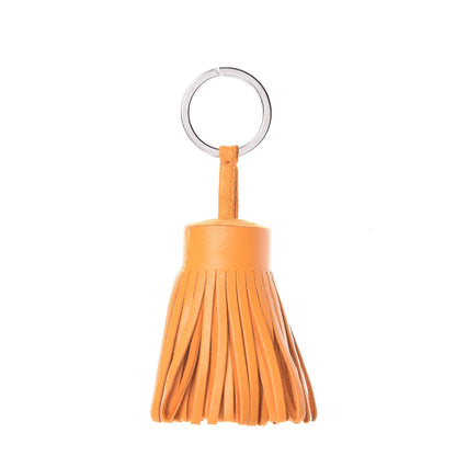 Hermes Lambskin Carmen Tassel Key Holder Jaune D'Or 1 of 5