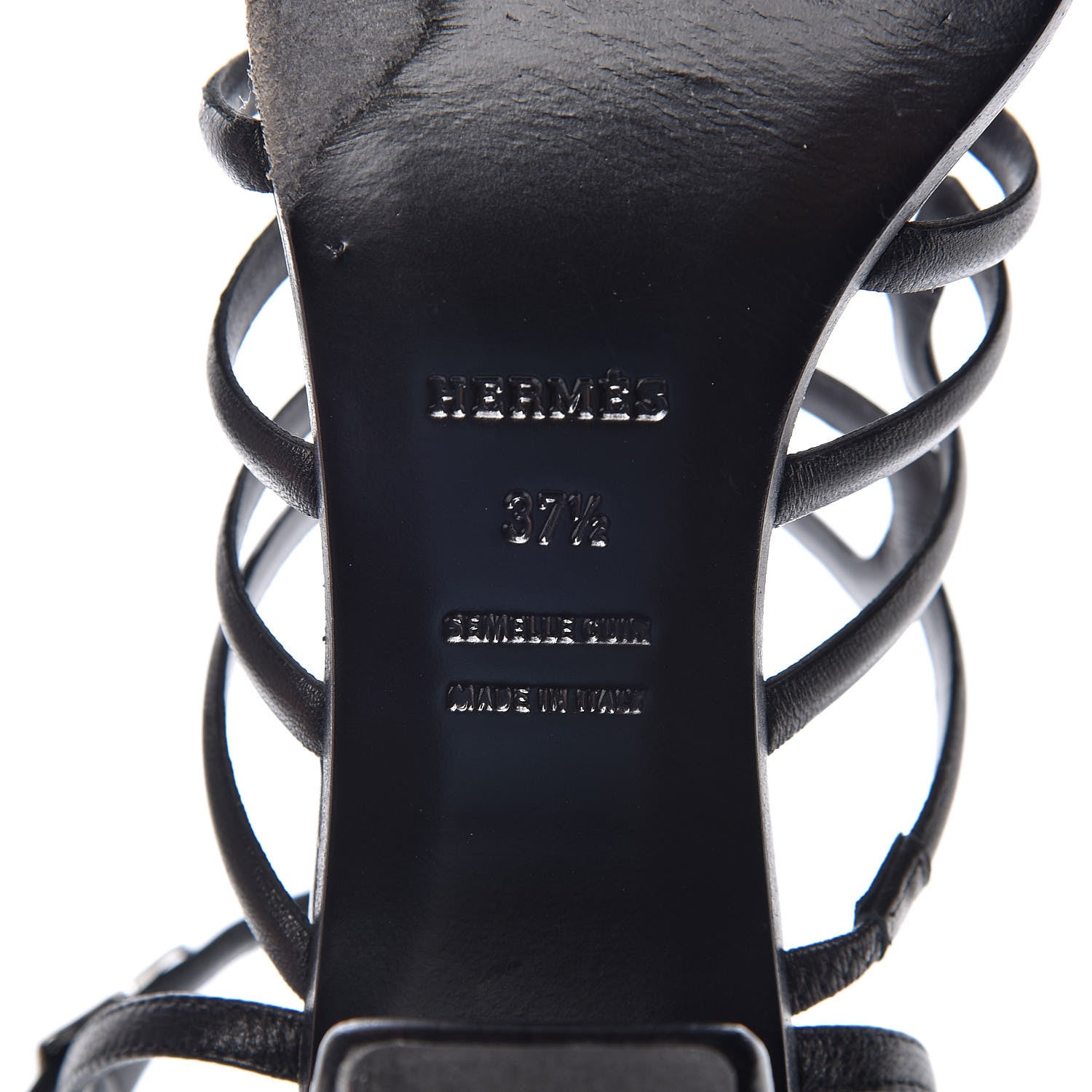 Hermes Calfskin Oracle Sandals 37.5 Black 7 of 11